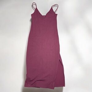 Abercrombie & Fitch Midi Bodycon Ribbed Burgundy Dress Size M